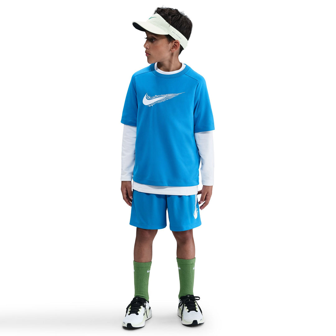 Nike Boys Multi Dri-FIT T-Shirt Blue (Big Kids)