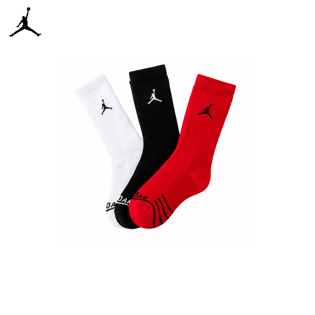 Jordan 3-Pack Stripe Crew Socks (Big Kids)