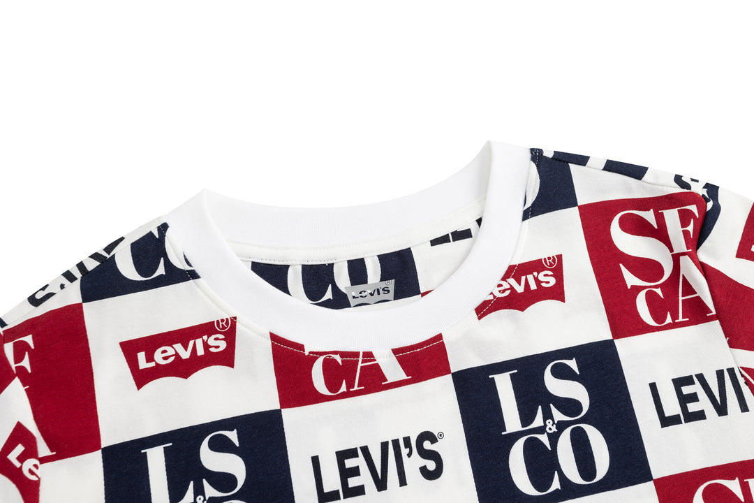 Levi's Boys Checkered Print Cotton Multi-Color T-Shirt (Toddler)