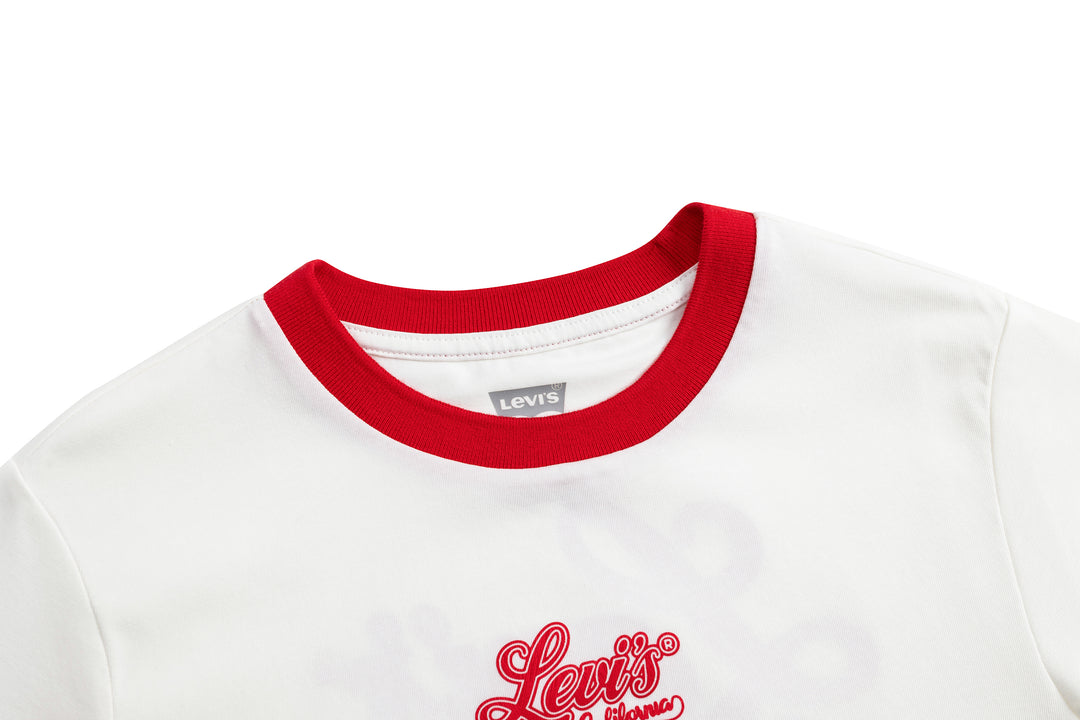 Levi's Girls Sugar Swizzle Cotton White T-Shirt (Big Kids)