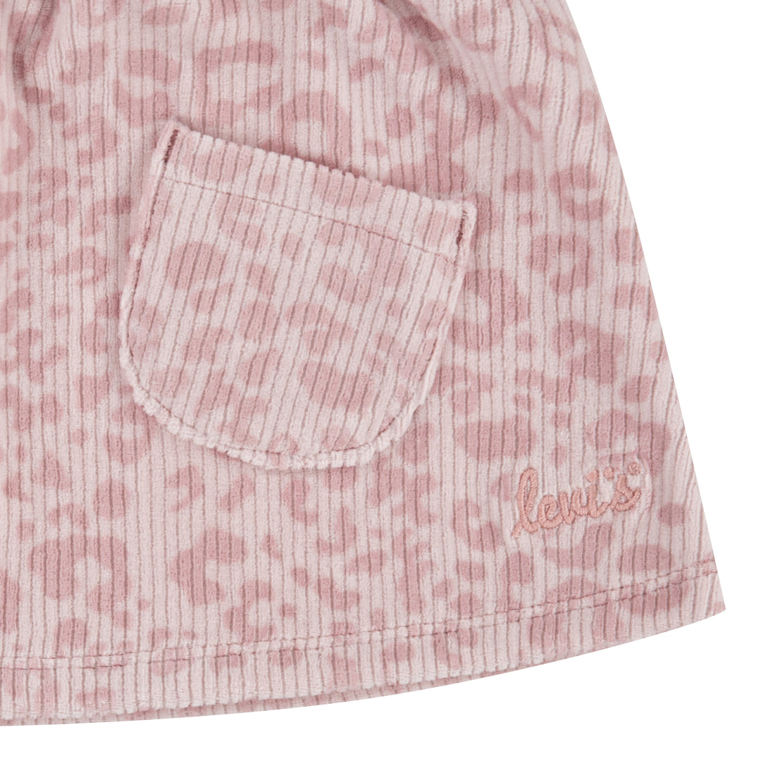 Levi's Girls 2-Piece Scrunchie Long Sleeve T-Shirt & Overall Skirts Set (Infant)