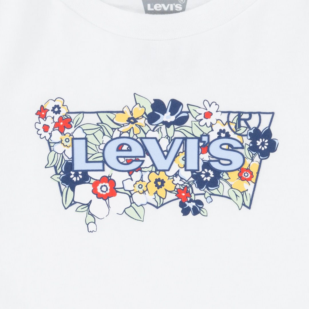 Levi's Girls Short Sleeve Batwing Fill Bright White (Toddler)