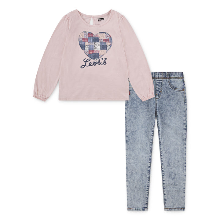 Levi's Girls 2-Piece Long Sleeve T-Shirt & Jeans Set (Little Kids)