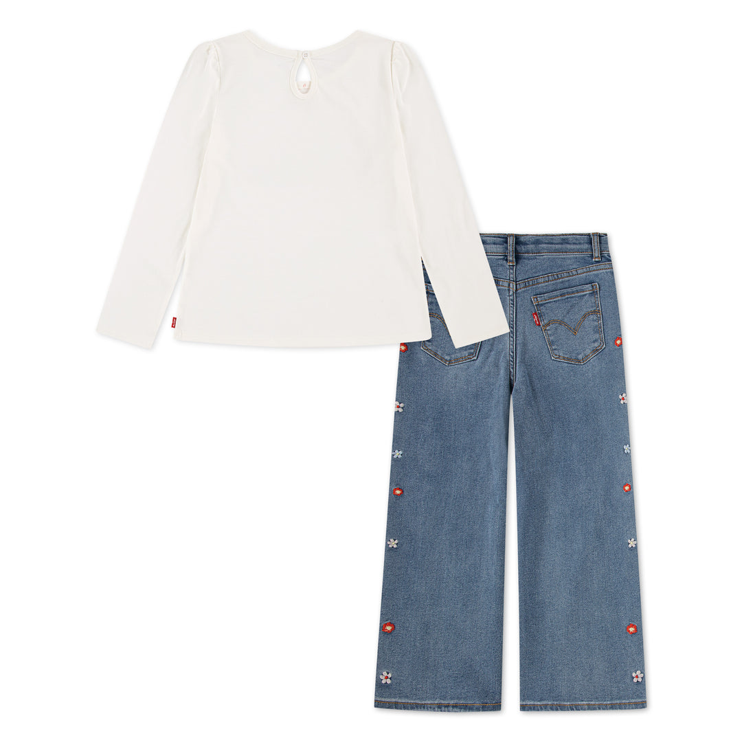 Levi's Girls 2-Piece Long Sleeve T-Shirt & Jeans Set (Little Kids)