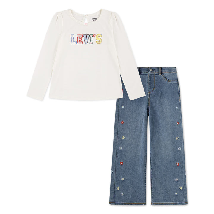 Levi's Girls 2-Piece Long Sleeve T-Shirt & Jeans Set (Little Kids)