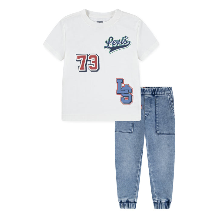 Levi's Boys Moto Patch Set Egret (Toddler)
