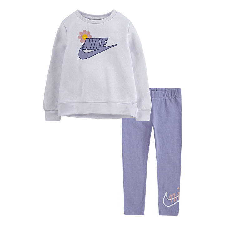 Nike Girls Flower Child Pant Set Purple Dawn (Toddler)