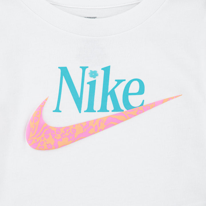 Nike Girls Wild Flower Futura White T-Shirt (Toddler)