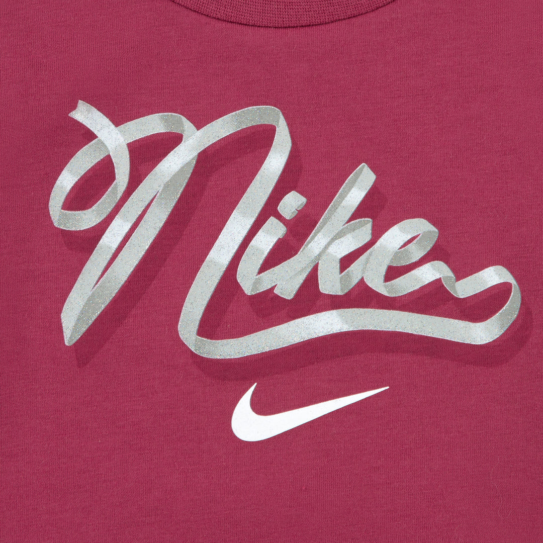 Nike Girls 2-Piece Essentials AOP Tempo Red T-Shirt & Shorts Set (Little Kids)