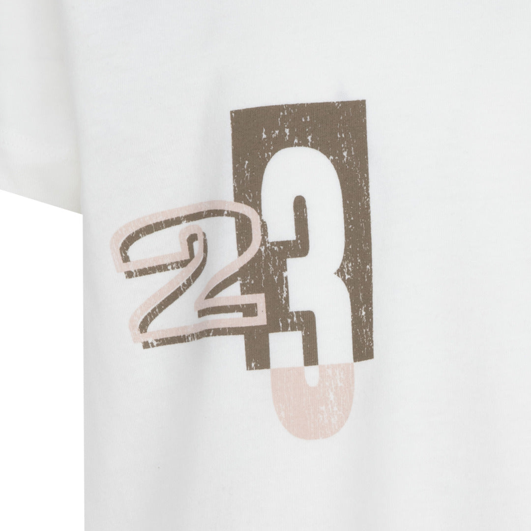 Jordan Girls 23 Spot Up Shooter White T-Shirt (Little Kids)