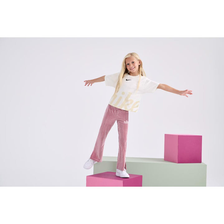 Nike Girls Flare Tights Cozy Rib Plum Pants (Little Kids)