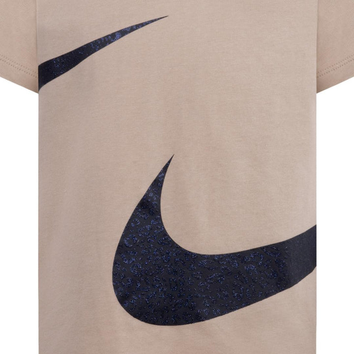 Nike Girls Swoosh Spirit Brown T-Shirt (Little Kids)