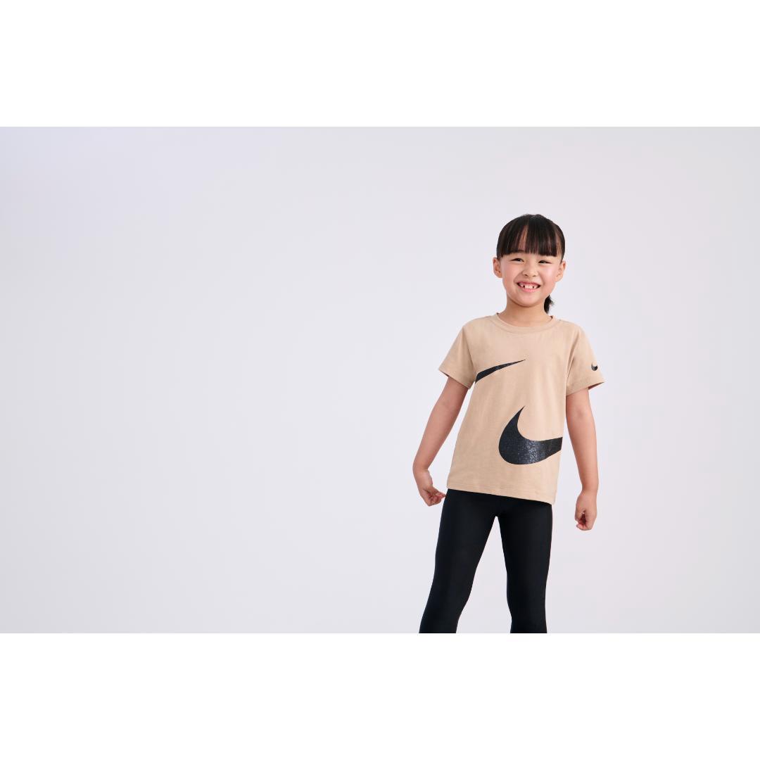 Nike Girls Swoosh Spirit Brown T-Shirt (Little Kids)