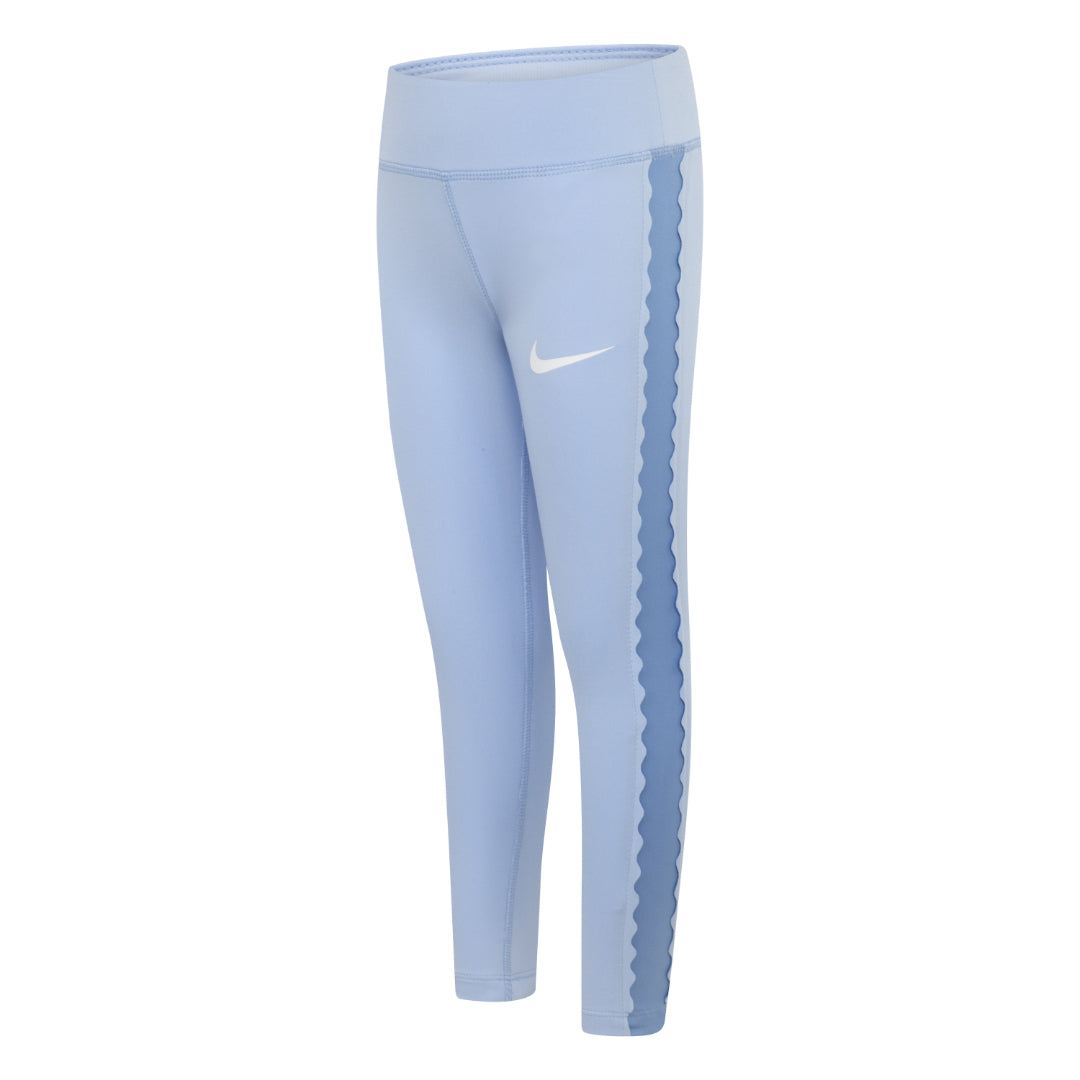 Nike Girls Swoosh Motion Dri-Fit Blue Leggings (Little Kids)