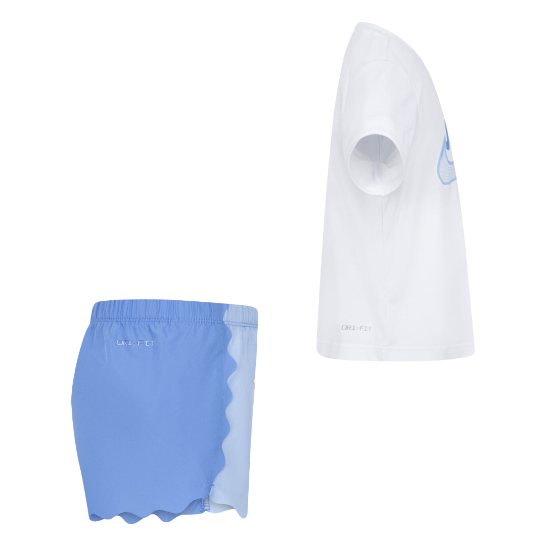 Nike Girls 2-Piece Swoosh Motion Wavy T-Shirt & Shorts Set (Little Kids)