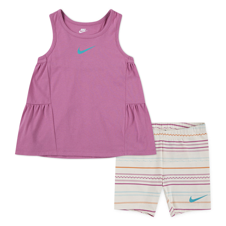 Nike Girls 2-Piece Sunny Swoosh Tanks & Shorts Set (Little Kids)