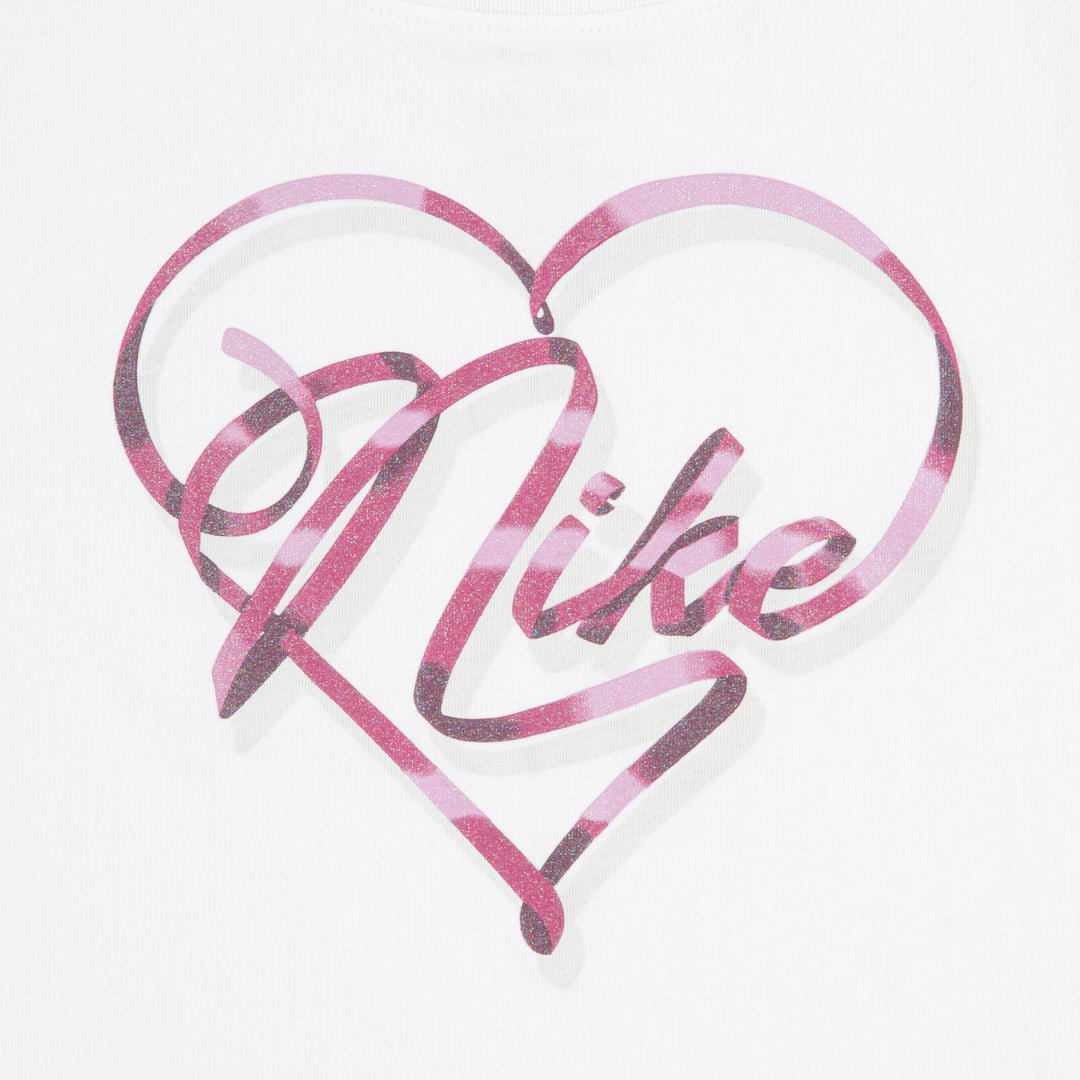 Nike Girls Swoosh On Pointe Graphic T-Shirt White (Little Kids)