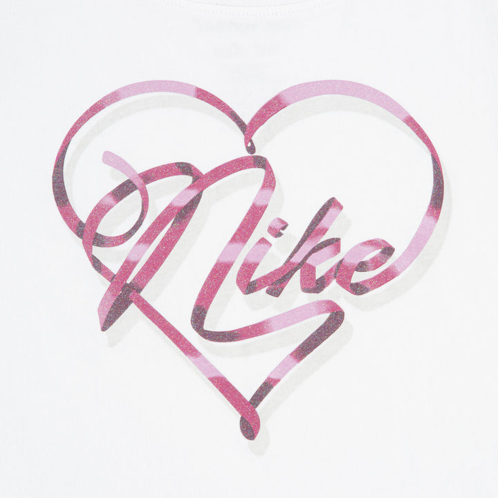 Nike Girls Swoosh On Pointe Graphic T-Shirt White (Little Kids)
