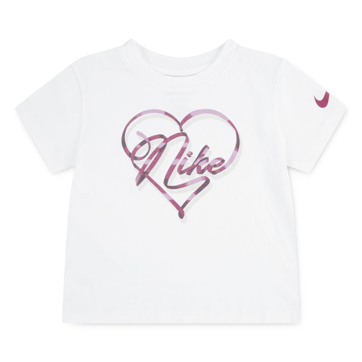 Nike Girls Swoosh On Pointe Graphic T-Shirt White (Little Kids)