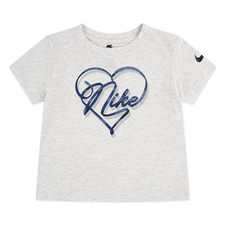 Nike Girls Swoosh On Pointe Graphic T-Shirt Birch Heather (Little Kids)