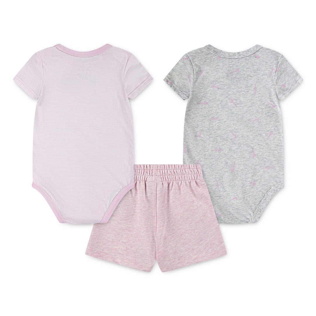 Nike Be Stripe Swooshfetti 2-Pack Bodysuits & Shorts Set (Infant)