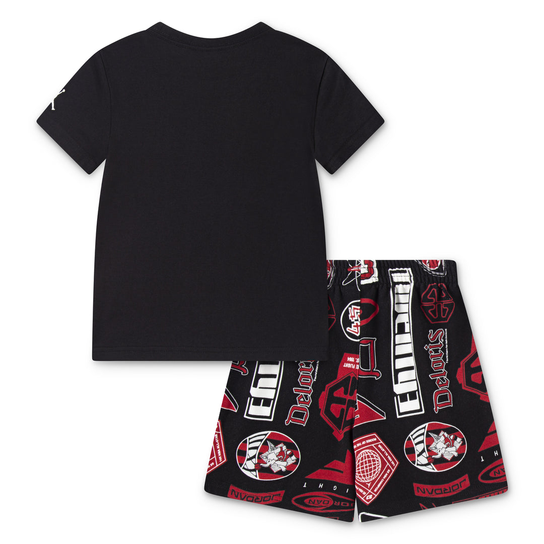 Jordan Boys 2-Piece MJ Brooklyn AOP T-Shirt & Black Printed Shorts (Little Kids)
