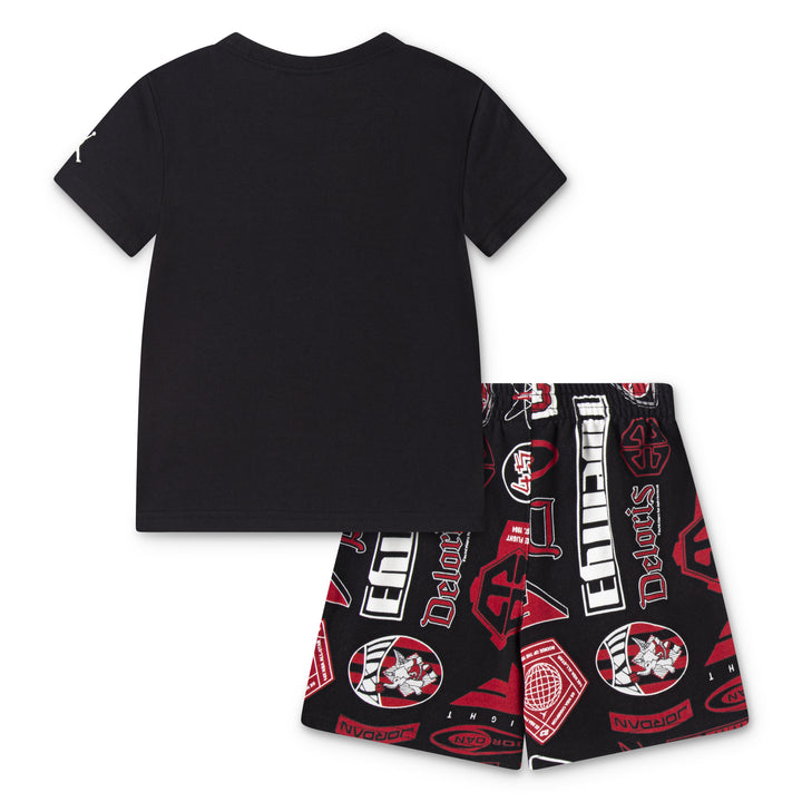 Jordan Boys 2-Piece MJ Brooklyn AOP T-Shirt & Black Printed Shorts (Little Kids)