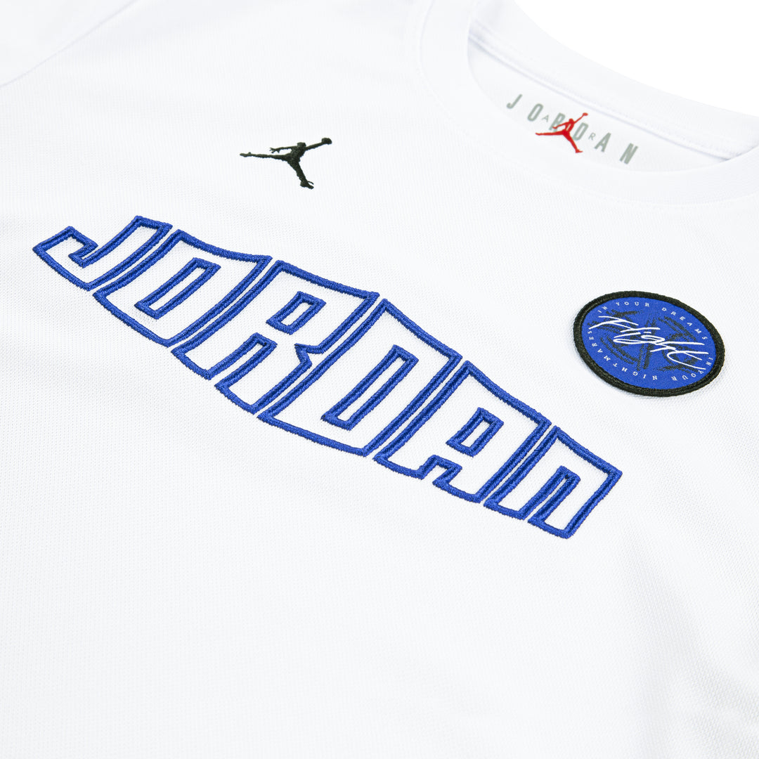 Jordan Boys Rise White T-Shirt (Little Kids)