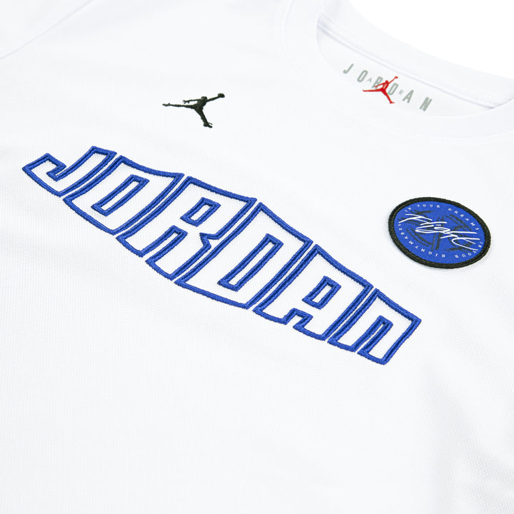Jordan Boys Rise White T-Shirt (Little Kids)