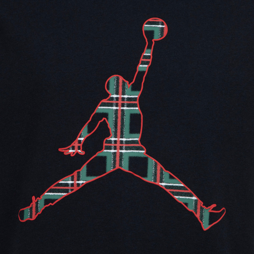 Jordan Boys Jumpman Plaid Print Black T-Shirt (Big Kids)