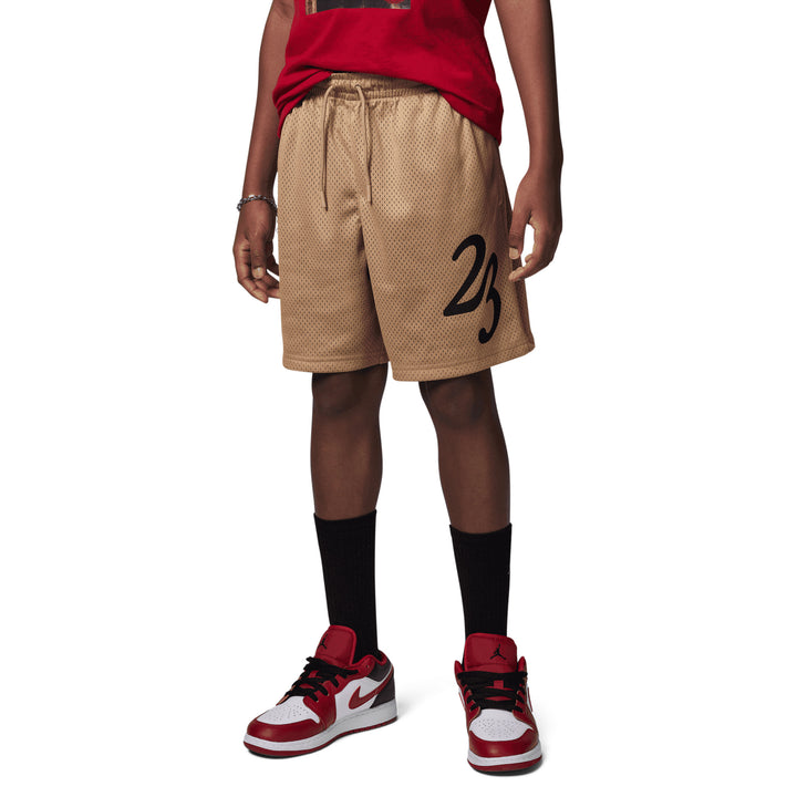Jordan Boys MJ MVP Mesh Brown Shorts (Big Kids)