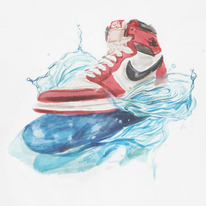 Jordan Boys AJ1 Wave White T-Shirt (Big Kids)