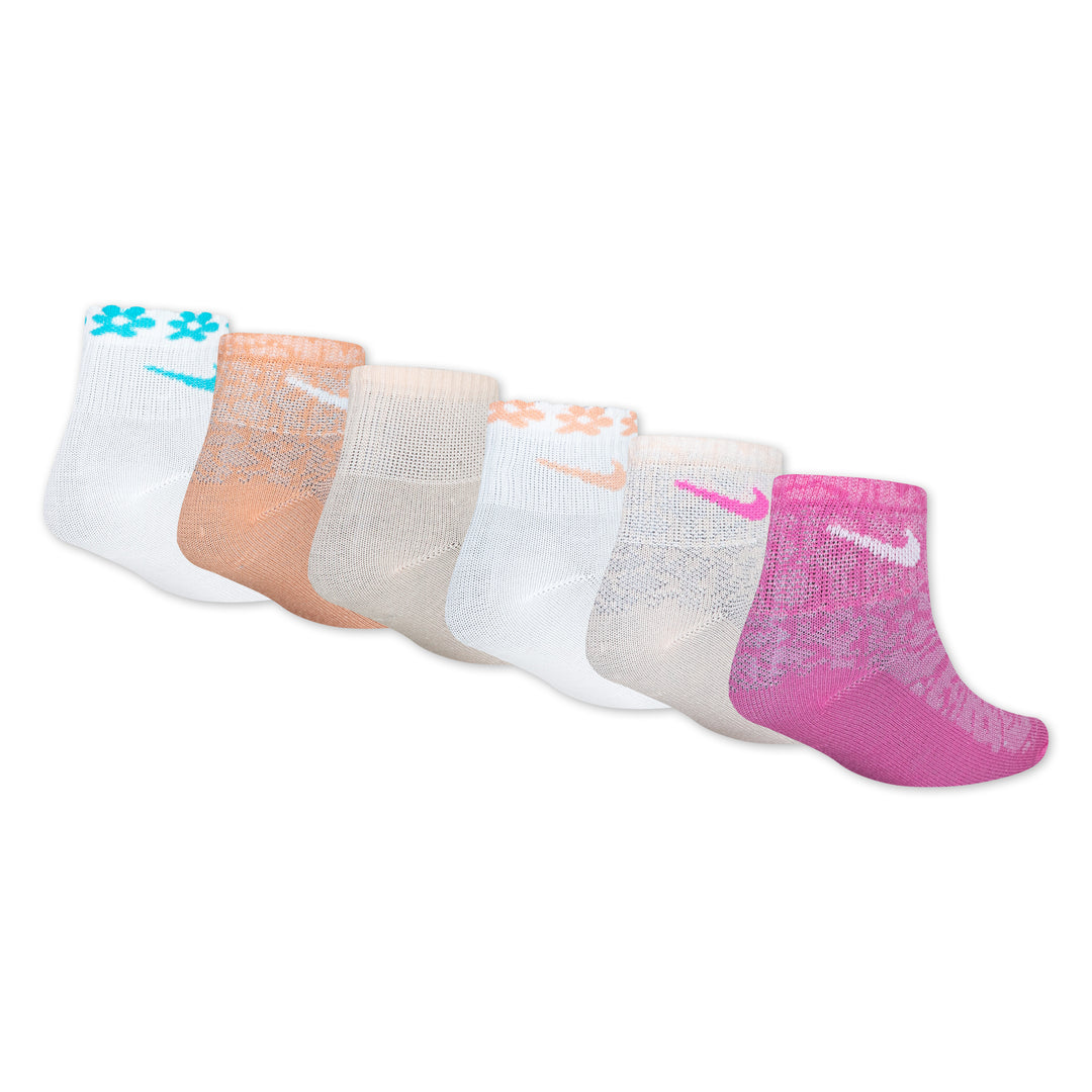 Nike Girls 6-Pack Wild Flower Ankle Socks (Little Kids)