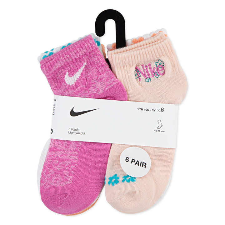 Nike Girls 6-Pack Wild Flower Ankle Socks (Little Kids)