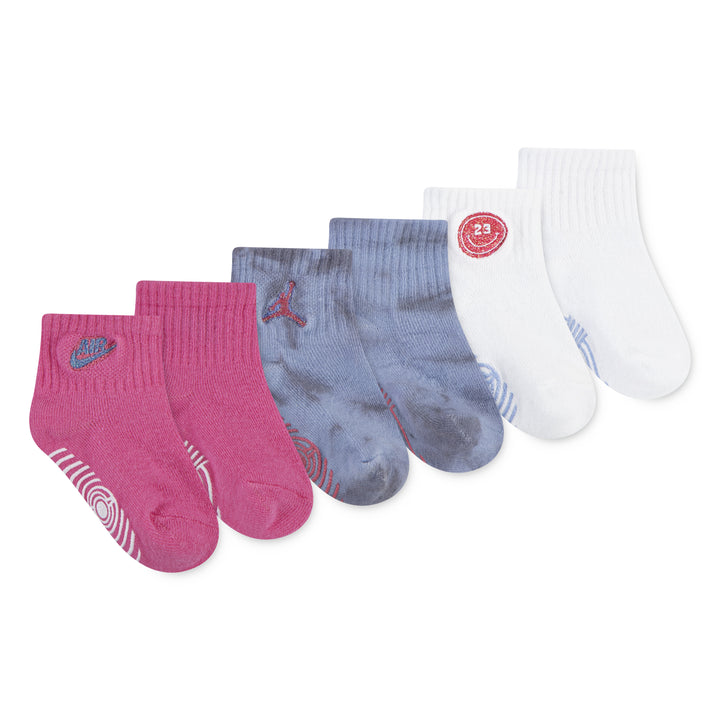 Jordan Girls 3-Pack Blue Jeans & Bling Non-Slip Grip Ankle Socks (Infant)