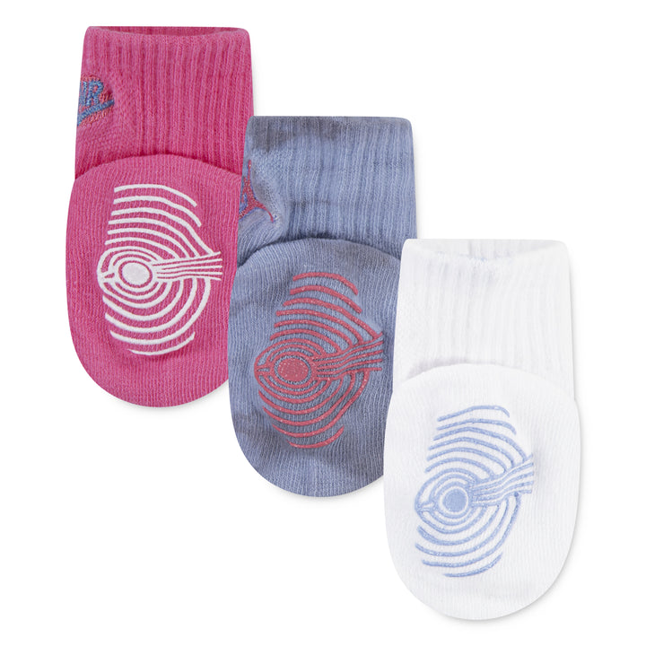 Jordan Girls 3-Pack Blue Jeans & Bling Non-Slip Grip Ankle Socks (Infant)