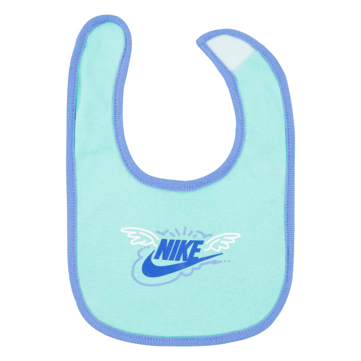 Nike 3-Piece Art of Play Bodysuit, Hat & Bib Blue Set (Newborn)