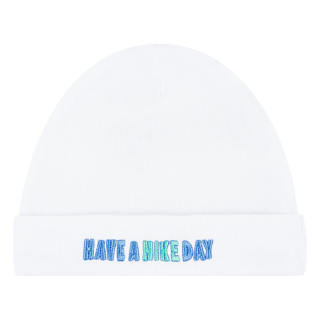 Nike 3-Piece Art of Play Bodysuit, Hat & Bib Blue Set (Newborn)