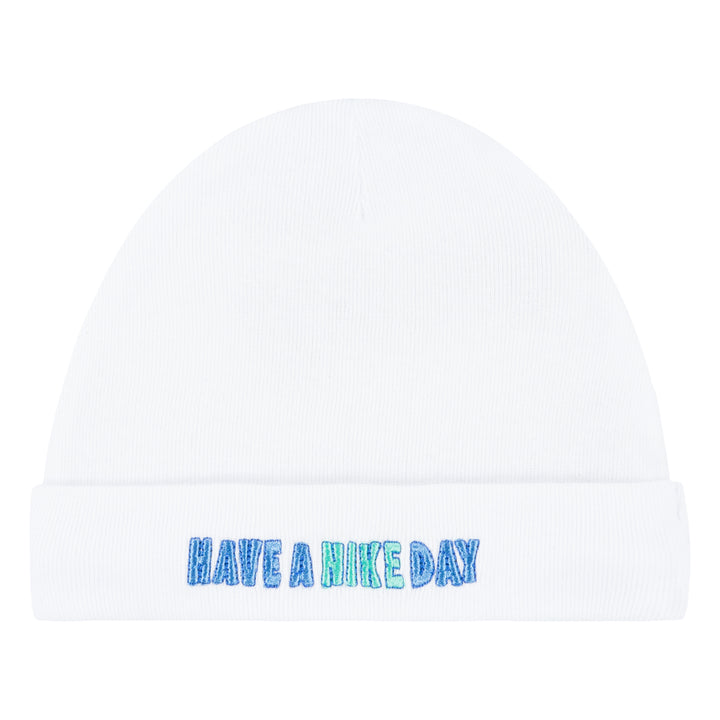 Nike 3-Piece Art of Play Bodysuit, Hat & Bib Blue Set (Newborn)