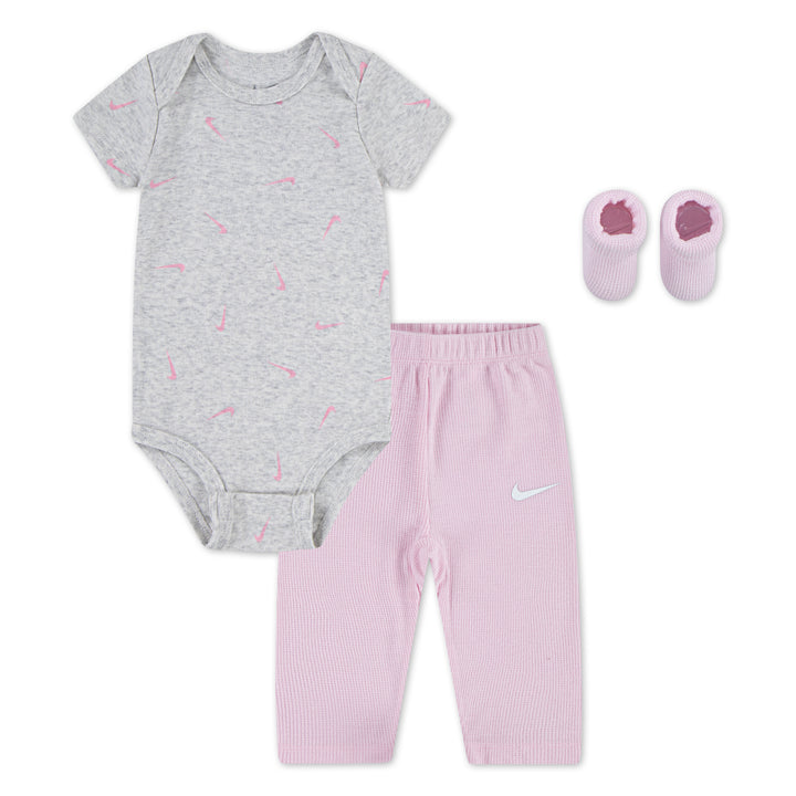 Nike 3-Piece Bodysuit, Pants & Booties Pink Set (Infant)