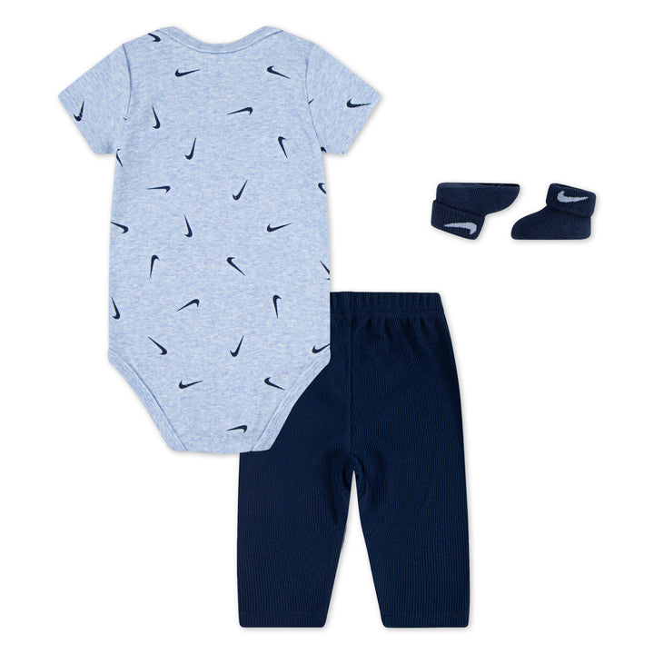 Nike 3-Piece Bodysuit, Pants & Socks Blue Set (Infant)