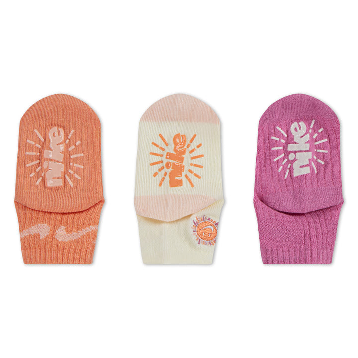 Nike Girls 3-Pack Sunny Swoosh Quarter Ankle Socks (Infant)