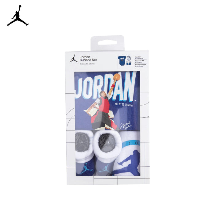Jordan 3-Piece Bodysuit, Bib & Booties Gift Set (Newborn)