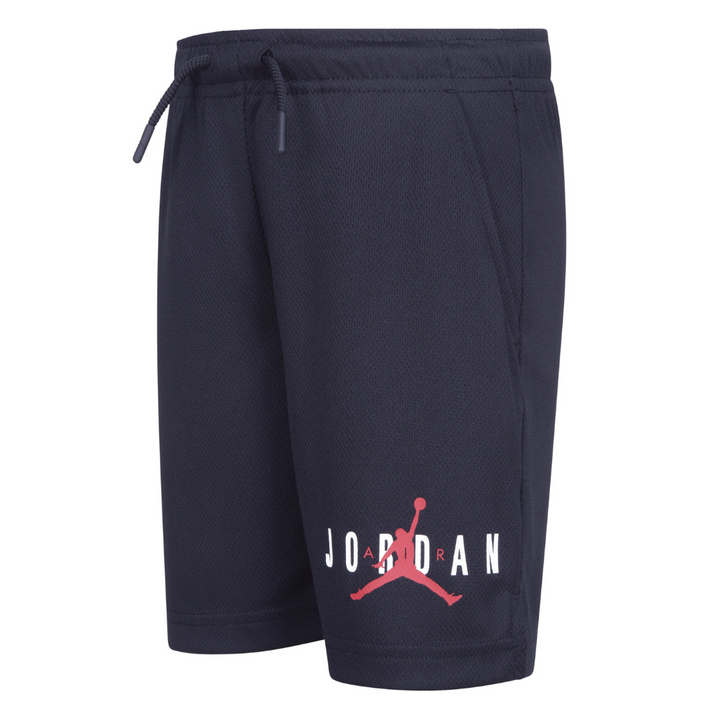 Jordan Boys Essentials Graphic Mesh Black Shorts (Little Kids)