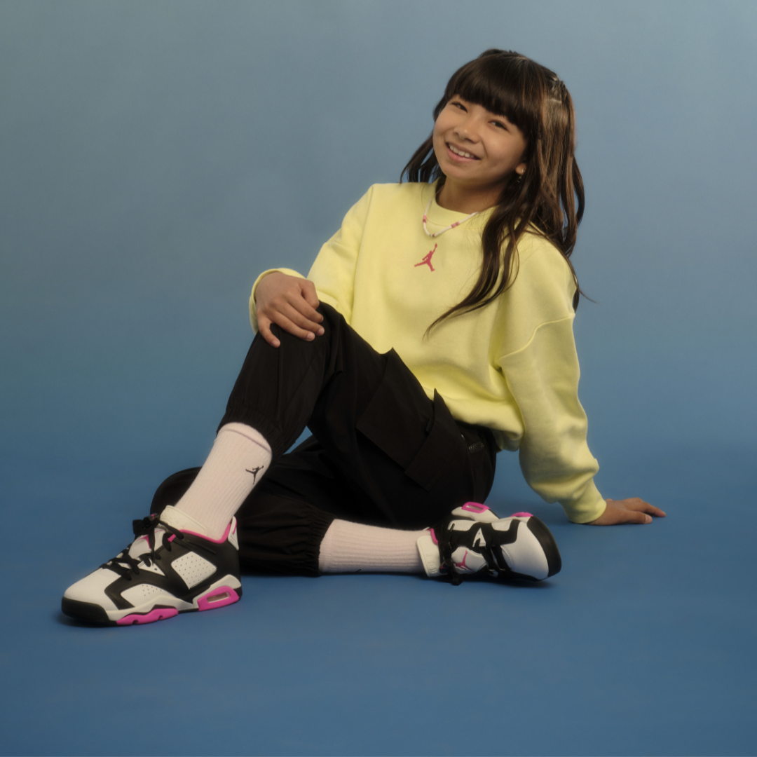 Jordan Girls Jumpman Icon Play Crewneck Green Sweatshirt (Big Kids)