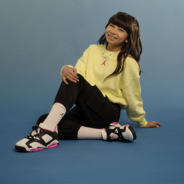 Jordan Girls Jumpman Icon Play Crewneck Green Sweatshirt (Big Kids)