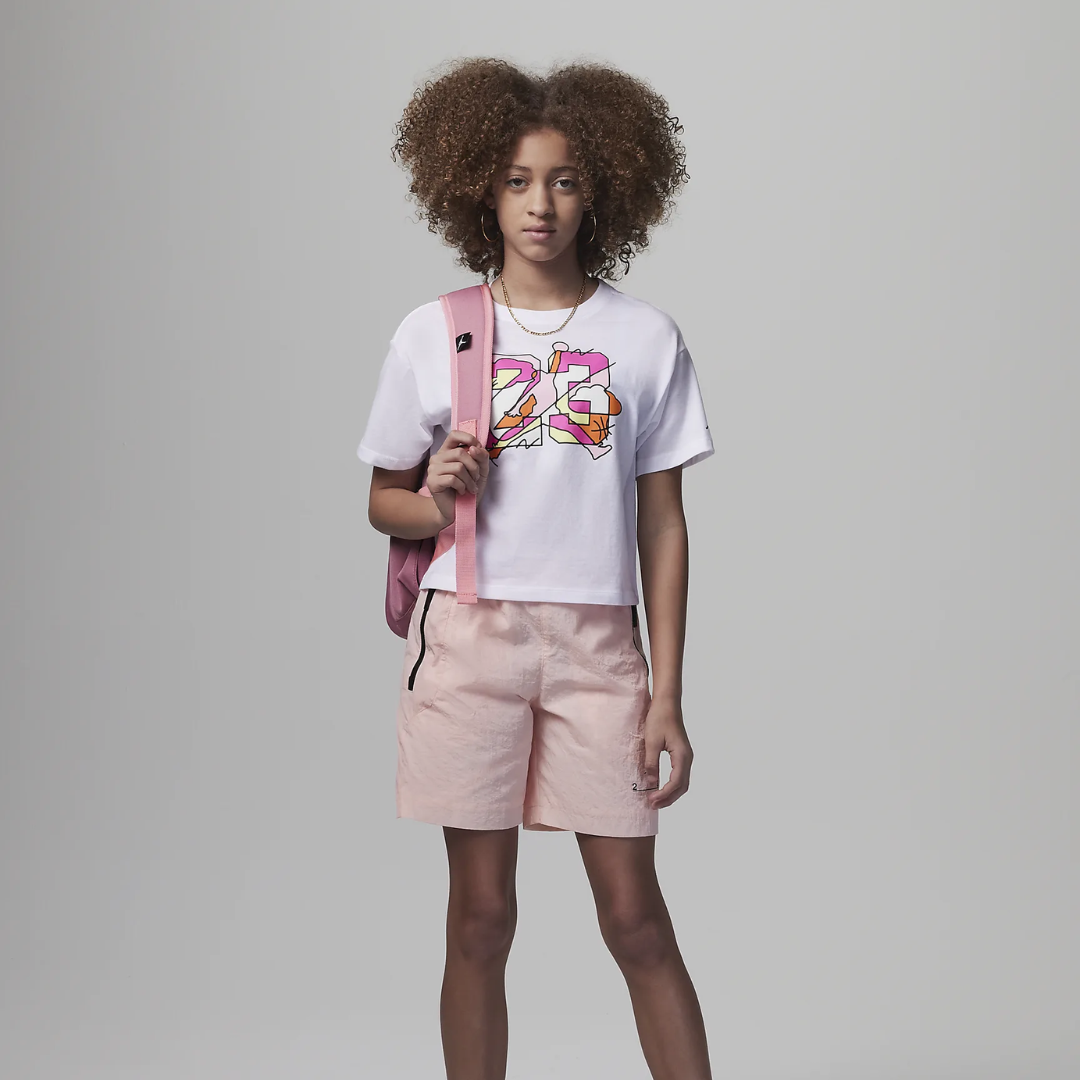 Jordan Girls Jumpman Street Style White T-Shirt (Big Kids)