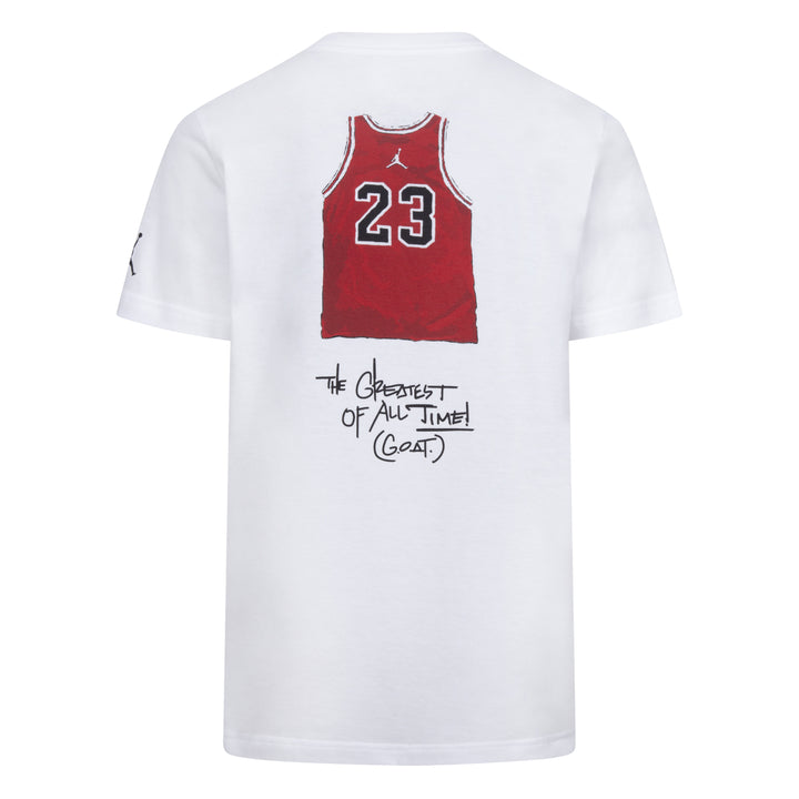 Jordan Boys The Jersey Graphic White T-Shirt (Big Kids)