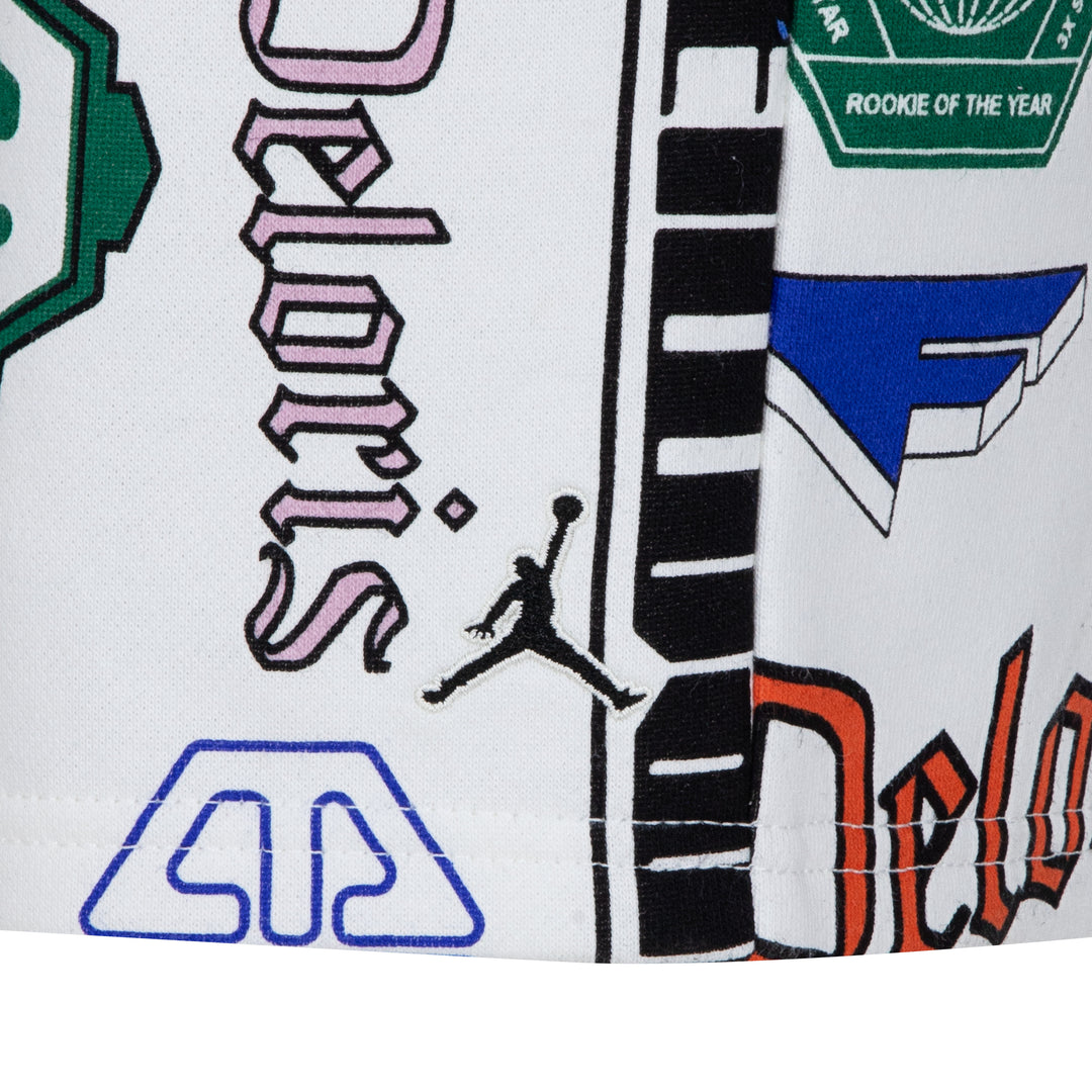 Jordan Boys 2-Piece MJ Brooklyn AOP T-Shirt & White Printed Shorts (Little Kids)