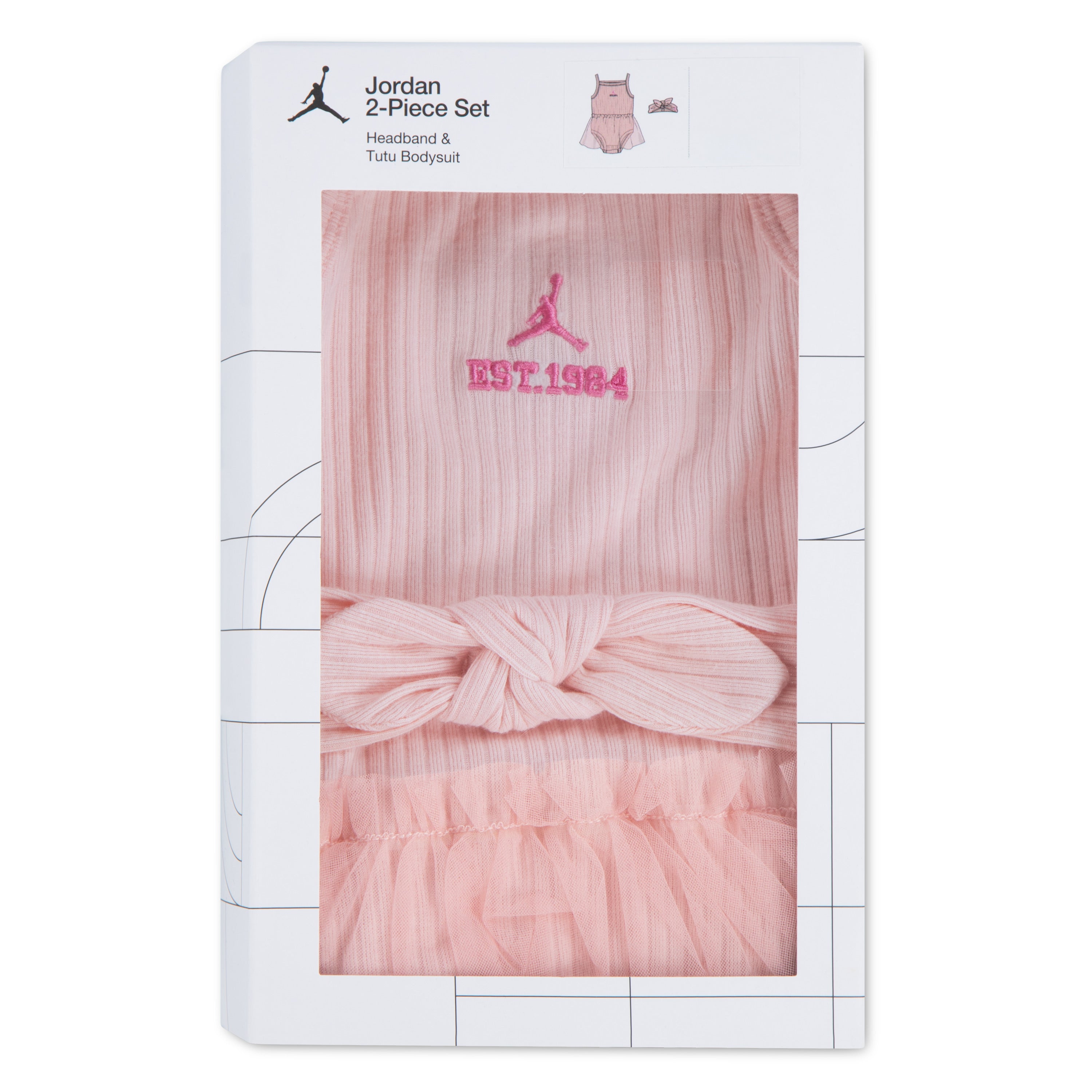 Jordan Girls 2-Piece Headband & Tutu Bodysuit Box Set (Newborn)